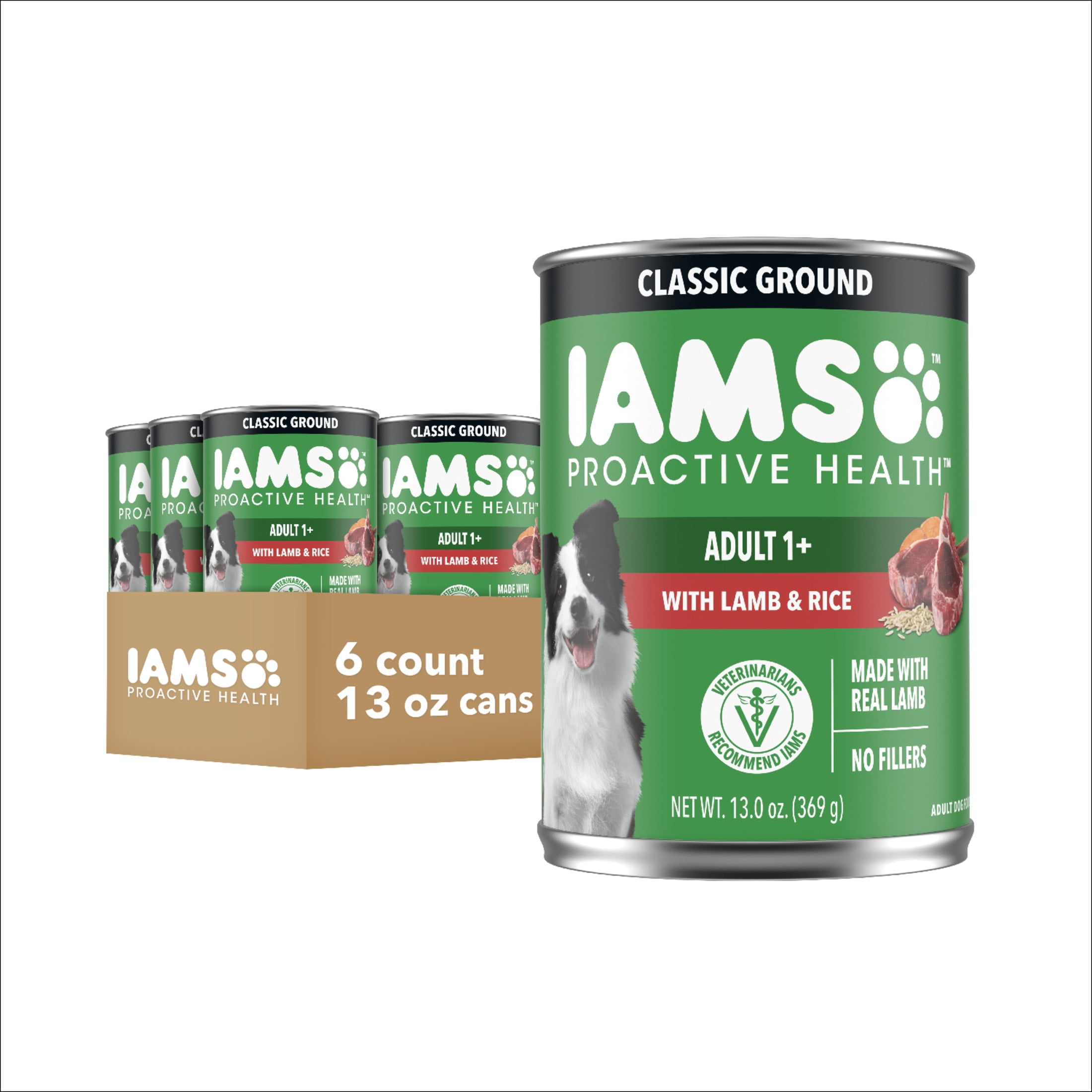 (2 pack) Iams Proactive Health Lamb And Rice Wet Dog Food, 13 Oz Cans (6 Pack)