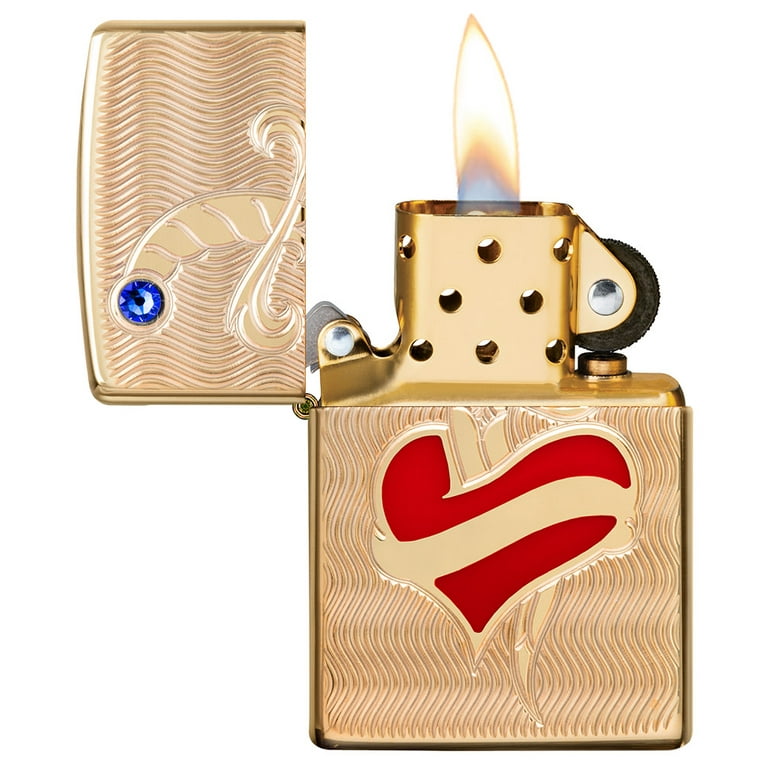 期間限定値下　未使用ZIPPOアーマーHEARTINHEART　ハートインハート Zippo Armor Heart and Sword High Polish Brass Pocket Lighter