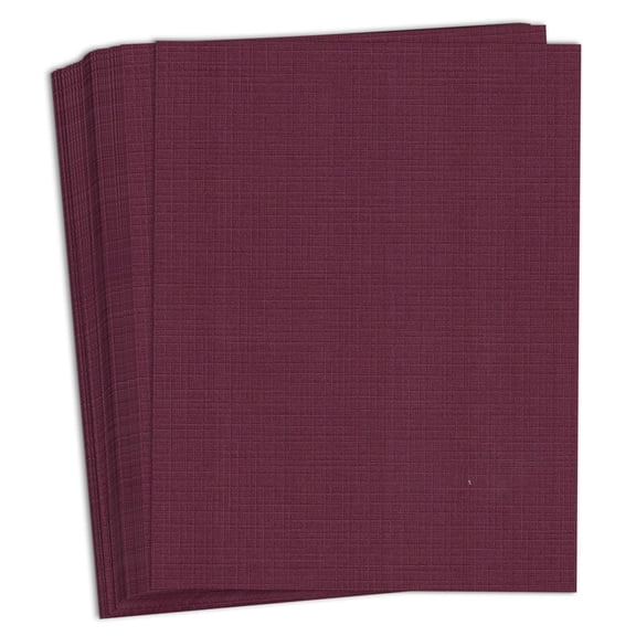Hamilco Burgandy Linen Textured Cardstock Thick Paper - 11 x 17" Heavy Weight 80 lb Cover Card Stock - 25 Pack