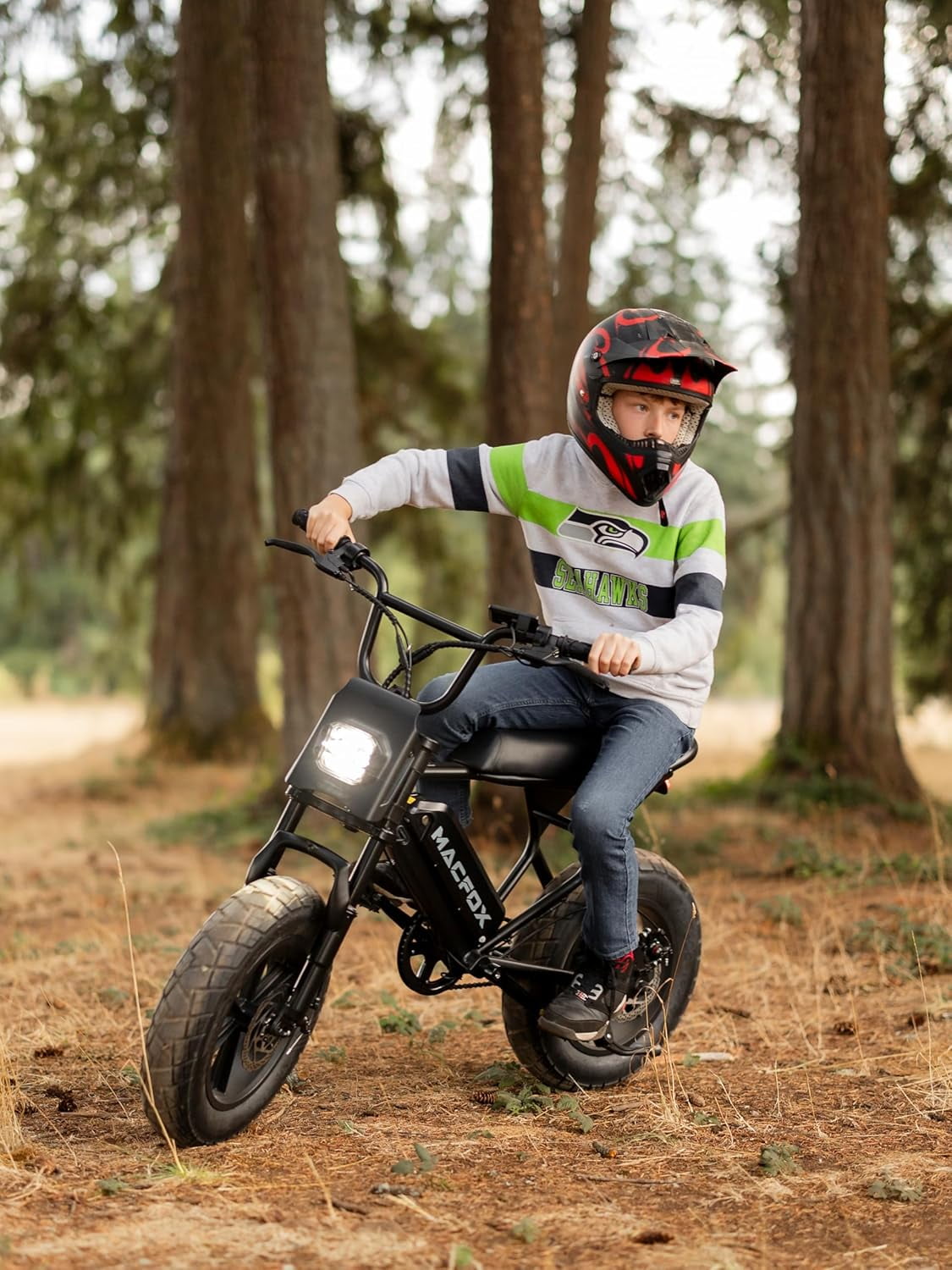 MACFOX M16 Ebikes for Teen Youths, Mini E Bike 750W Electric Bike Wheelie 20 MPH Max Speed, 25 Miles Range(PAS1), 16"x4" Fat Tires, City/School Commuting Electric Bike