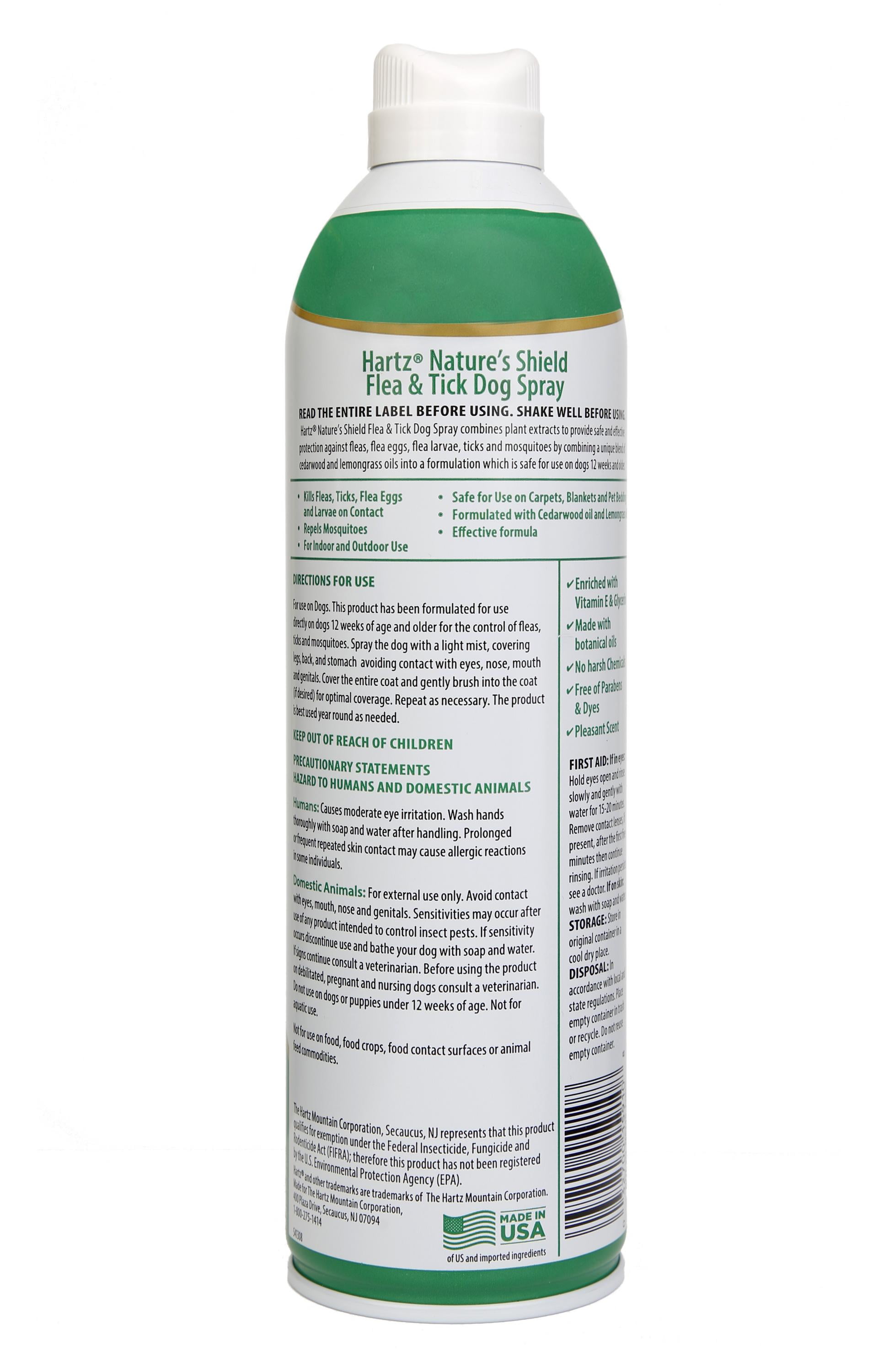 Hartz Nature's Shield Flea and Tick Dog Spray with Cedarwood and Lemongrass Oils, 14oz