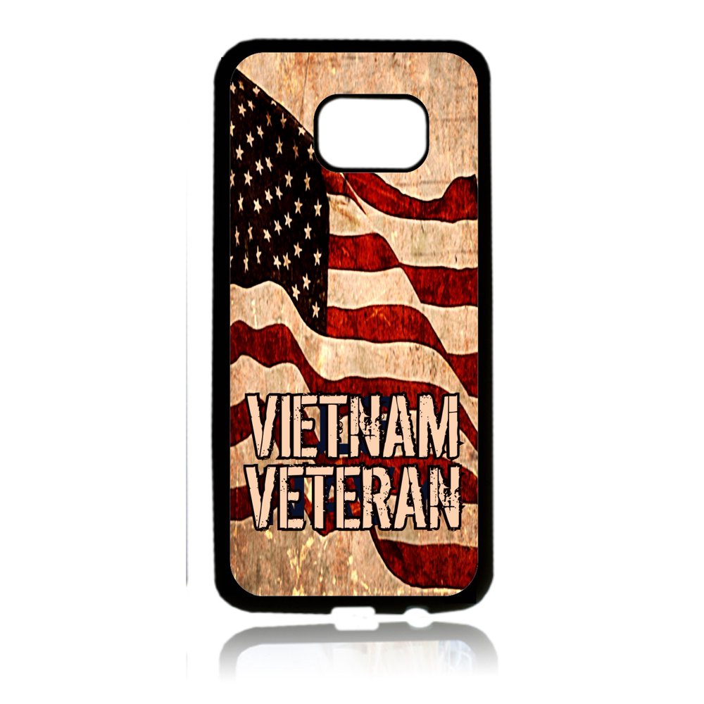 Flag US Vietnam Veteran Black Rubber Thin Case Cover for the Samsung