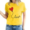 thumbnail image 2 of Meichang Hauts pour Femmes T-Shirts de la Saint-Valentin T-Shirts de Fête à Col Rond T-Shirts à Imprimé Cœur d'Amour T-Shirts à Manches Courtes Jolis Tees Blouses en Liquidation, 2 of 5