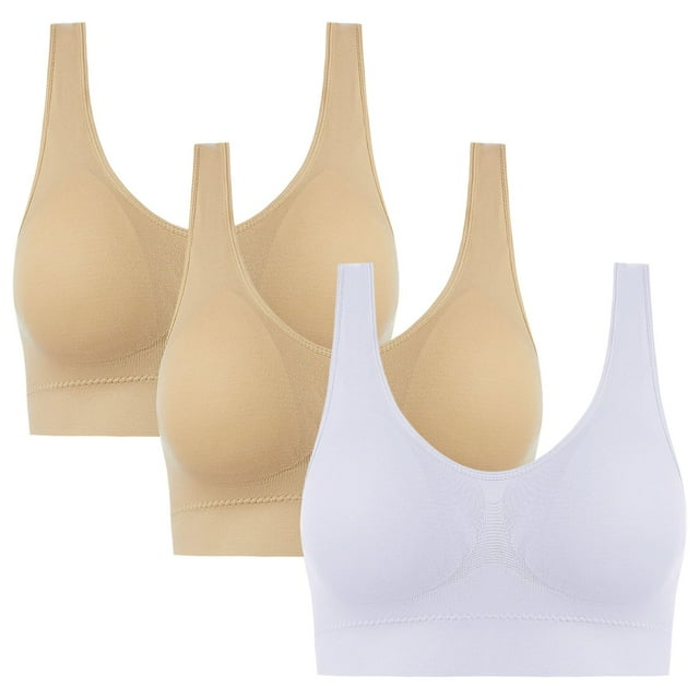 ManxiVoo Wirefree Breathable Sports Bra Full Coverage No Underwire Comfort Support Seamless Lightweight Active Wear XXXXL Size