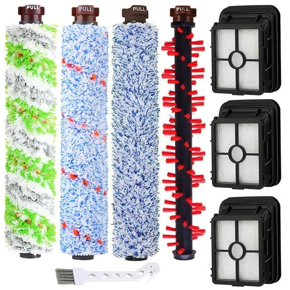 Kit Ricambio Bissell CrossWave 3831 HF2 3845 3847 3848: 2 Spazzole A Rullo, 2 Filtri + Spazzola Pulizia - 3
