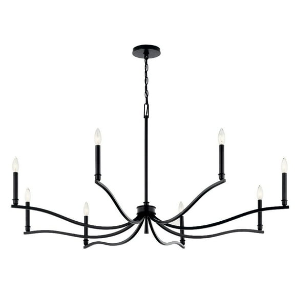 52697BK Kichler Lighting Malene - 8 Light Chandelier-25 Inches Tall and 52 Inches Wide-Black Finish
