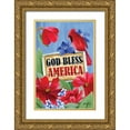 thumbnail image 1 of Talent, Kelley 13x18 Gold Ornate Wood Framed with Double Matting Museum Art Print Titled - Bless America, 1 of 4