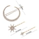 thumbnail image 4 of Paquete de 6 pinzas para el cabello con estrellas y lunas, pinzas para el cabello vintage con diamantes de imitación y estrellas, accesorios para el cabello para mujeres y niñas (dorado), 4 of 5