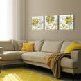 thumbnail image 2 of Visual Art Decor Yellow and Gray Daisy Flower Wood Framed Canvas Wall Art Clearance Pictures Poster Prints for Bathroom Bedroom Painting Girl Room Gallery Poster Artwork Ready to Hang 12"x12"x3 Pcs, 2 of 9