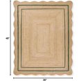 thumbnail image 2 of Rajputana Natural Jute Scalloped Bohemian Decor Handwoven Custom Decorative Rug (BD1) (3x4 ft-GRN), 2 of 4