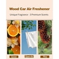 thumbnail image 3 of Car air freshener - wooden car air freshener, for sun visor clips - long-lasting car odor eliminator and fragrance diffuser, suitable for carriages, trucks and - 2 metal clips - various 3 packs (wood, 3 of 5