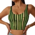 thumbnail image 2 of Lsque Green Bamboo Fence1 Printed Women'S Sports Bra, Compression, Moisture Wicking, High-Impact Sports Bra For Women,Supportive sports bra-X-Large, 2 of 9