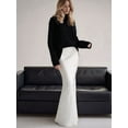 thumbnail image 4 of Women'S Satin High Waisted Maxi Skirts Hidden Zip A Line Long Skirt White S, 4 of 5
