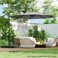thumbnail image 4 of Gymax 10 FT Patio Offset Umbrella w/ X-shaped Base Infinite Tile & 360° Rotation Grey, 4 of 10