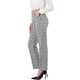 thumbnail image 1 of Pantalones a cuadros Allegra K casuales para mujer con bolsillos pierna recta trabajo oficina gris XL, 1 of 6