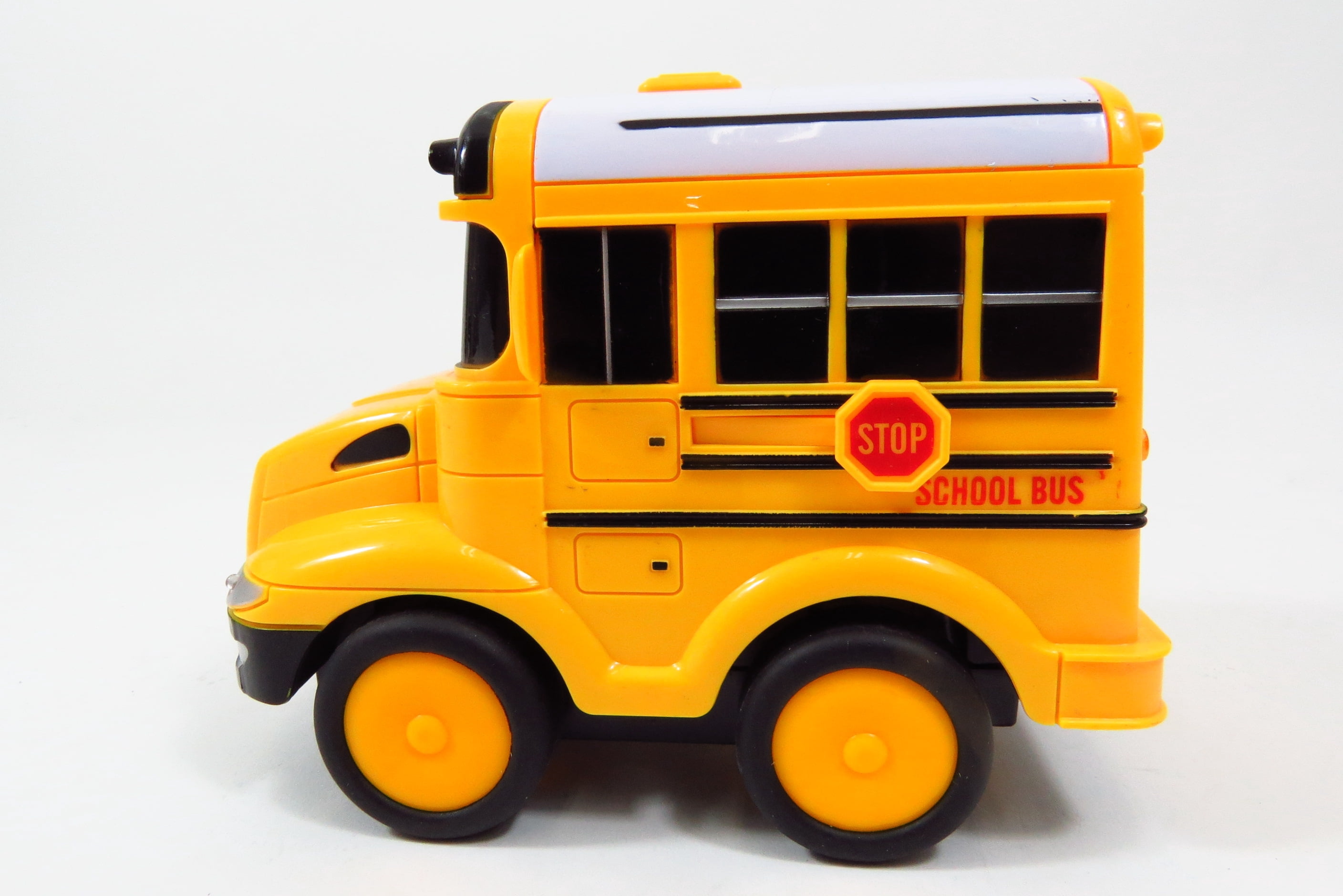Speed Racers School Bus RC Toy Car For Kids With Steering Wheel Remote, Lights and Sounds