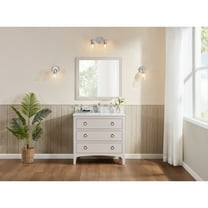 Legion Furniture WS2518-36-DW 36 in. Dreamy White Finish Solid Wood Sink Vanity, 1 ft. Artificial Stone Top