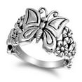 thumbnail image 4 of Sterling Silver Women's Butterfly Flower Ring 925 Band 16mm Jewelry Female Male Unisex Size 12, 4 of 4