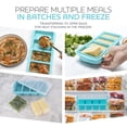 thumbnail image 2 of Silicone Freezer Tray With Lid - Soup Container Molds Large Ice Cube Tray- Makes 8 1 Cup Portions Cubes  2-pack Storage Food Soups & Meal Prep Oven Dishwasher -safe, 2 of 7