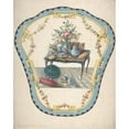 thumbnail image 2 of Eugène Charpentier 20x24 Gold Ornate Framed and Double Matted Museum Art Print Titled - Design for a Firescreen with a Table with a Vase of Flowers, Books, and Teapot (Late 18th Century), 2 of 4