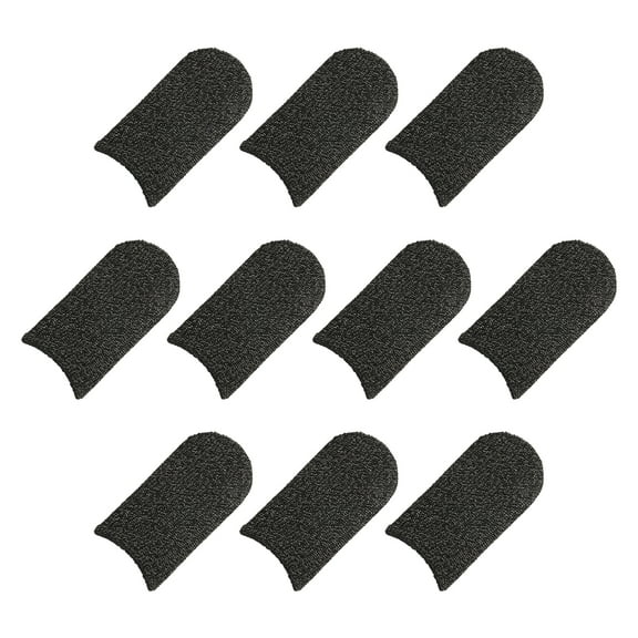 Mobile Gaming Finger Sleeve Controller Finger Thumb Sleeve Finger Gloves Black, Silver Fiber, Pack of 12