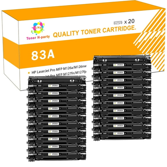 Toner H-Party Compatible Toner Cartridge for HP 83A CF283A 83X CF283X for Pro M201dw M201n M201 M125 M125nw M127fn M127fw M225dn M225dw Printer (20 Black, High-Yield)