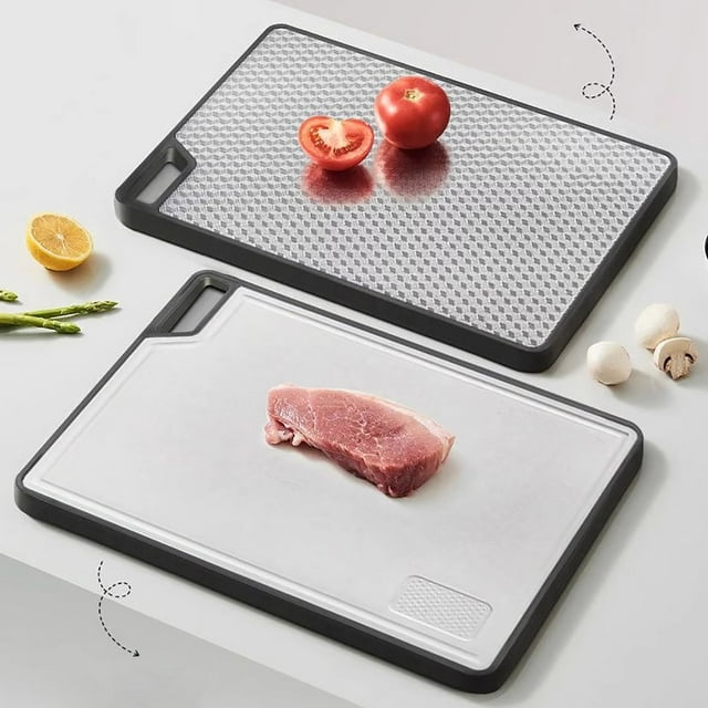 Stainless Steel Fruit Cutting Board Cutting Board Cutting Board Double-sided Slip Straw Cutting Board