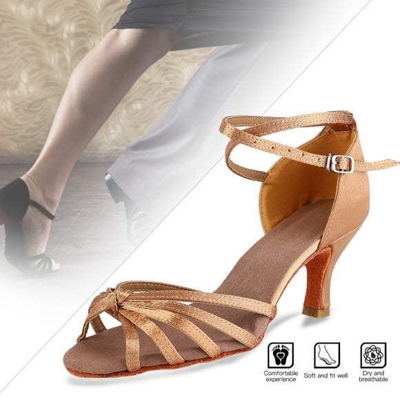 Zapatos De Salón, Zapatos Latinos De Satén Suave, Zapatos De Baile De Salón Para Mujer, Zapatos De Práctica Social Para Principiantes, Zapatos De Baile