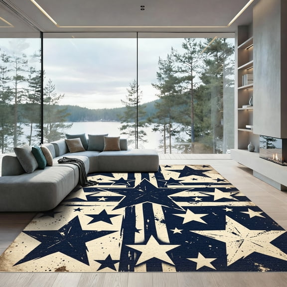 ODIKA 4'x6' Machine Washable Non-Slip Area Rug, Distressed Black High Traffic Rug, Black, 1292556