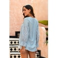 thumbnail image 1 of ABPHQTO Top azul cielo con botones y ojales Rekindle para mujer, 1 of 5
