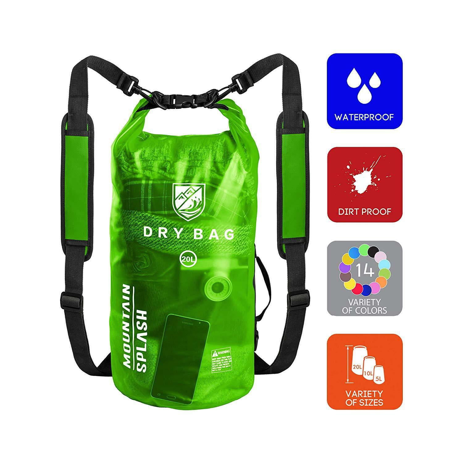 Vacation. Boating Birthday Gift Waterproof Dry Bag 5L/10L/20L-Water Resistant Lightweight Backpack with Handle-Floating Dry Storage Ocean Bag Keeps Gear Impervious to Water-Perfect for Kayaking 