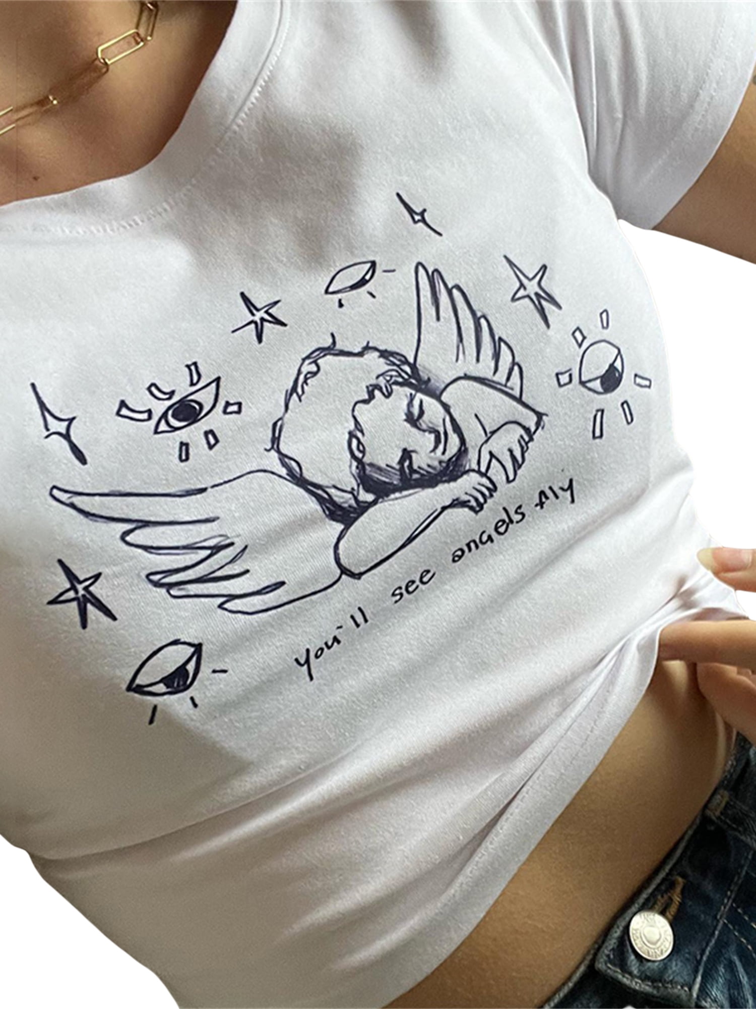 cute white graphic tees