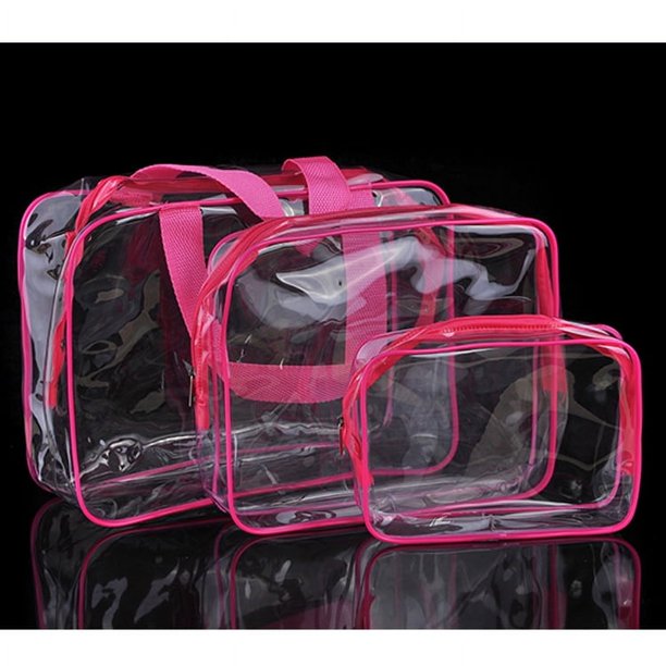 Bolsa de cosméticos transparente de PVC, bolsa de lavado impermeable, bolsa de almacenamiento de viaje portátil, bolsa de lavado