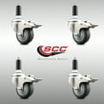 thumbnail image 2 of 3 Inch 316SS Thermoplastic Rubber Swivel 1-1/8 Inch Stem Caster Set Lock Brake, 2 of 2