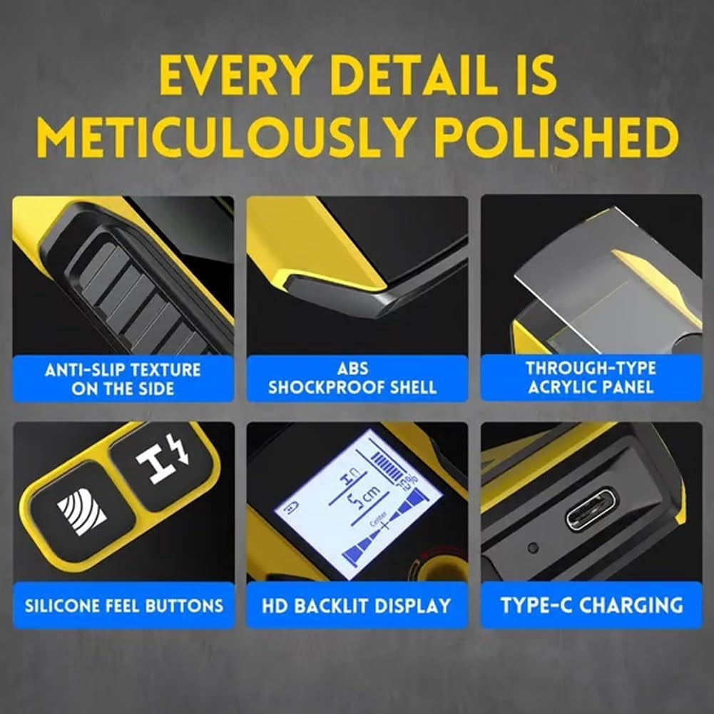 Precision Metal Detector Wall Scanner with Positioning Hole, Wall Detector Scanner, Wall Detector Scanner 3 En 1, Wall Scanner, Wire and Water Pipe Stud Finder