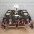 thumbnail image 3 of Red Mushroom Leaf Black Pattern Square Tablecloth,Waterproof Square Table Cover,Wipeable Spillproof Washable Table Cover for Home Kitchen Party Decor 60"x60"(152x152cm), 3 of 6