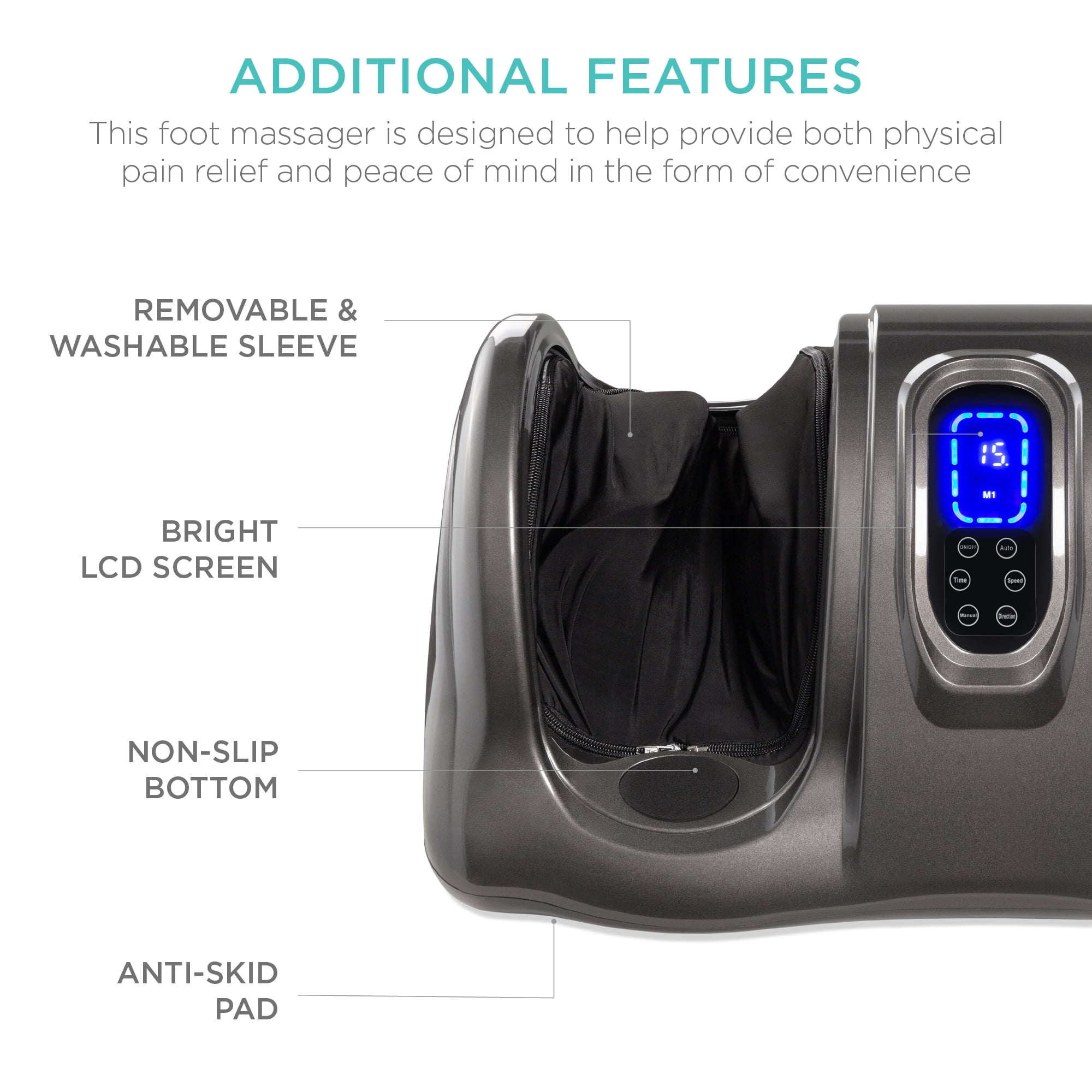 Best Choice Products Therapeutic Kneading & Rolling Shiatsu Foot Massager w/ High Intensity Rollers, Remote - Gray