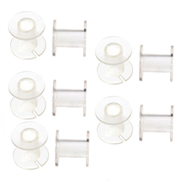 pitrice 10Pcs Fly Tying Bobbin Spools Gear Standard Spool Thread for Fishing Outdoor 2.5cmx2.8cm Clear 2.5x2.8cm