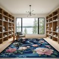 ODIKA 9'x12' Washable Area Rug Blue Serpent with Cherry Blossoms ...