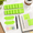 Fluorescent Green-Fluorescent Color, variant on 800 Sheet Morandi Blue Morandi Color Transparent Sticky Note Set with Dual-Tip Marker
