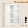 thumbnail image 3 of 51" H Tall Metal Kitchen Pantry Storage Cabinet, Freestanding Storage Cabinets with Magnetic Doors and Adjustable Shelves, White Metal Pantry Cabinet for Dining Room and Living Room., 3 of 14