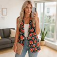 thumbnail image 4 of Uorisanigo Poinsettia Christmas Women’s Sleeveless Vest Tops Open Front Womens Waistcoat Vest with Pockets Size XL Lightweight Vests Top Fashion Outfit, 4 of 7