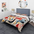 thumbnail image 1 of Designart "Minimalist Blue and Red Form II" Abstract Bedding Covert Set - Abstract Blue Modern Bed Set With 2 Shams, 1 of 6
