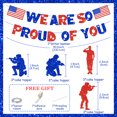 thumbnail image 5 of Military We Are So Pround of You American Flag Banner, Patriotic Soldier Cupcake Toppers for Military Soldier Graduation Decorations Greeting Police Homecoming Military Army Heroes Party Supplies, 5 of 6