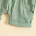 thumbnail image 5 of Ketyyh-chn99 Girls Summer Outfits Fashion Cute Solid Color Short Sleeve Casual Shorts Green,110, 5 of 5