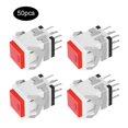 thumbnail image 2 of 50Pcs Interrupteur à Bouton avec Réinitialisation Instantanée Automatique en Plastique Rouge Tact Tactile Pousser 8 Broches (5V), 2 of 8