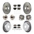 thumbnail image 1 of Transit Auto Front Rear Wheel Hub Bearing Assembly Coated Disc Brake Rotors and Ceramic Pads Kit (10Pc) for Car 2003-2006 Toyota Matrix Pontiac Vibe AWD - Left Right Side (Driver Passenger) KBB-117956, 1 of 10