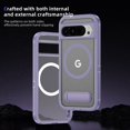 thumbnail image 6 of Decase Magnetic Case for Google Pixel 8A,Heavy Duty Anti-Scratch Rugged Kickstand Mag-Safe Cover for Women Men,Dual-Layer Protection Military Grade Protective Case for Google Pixel 8A,Purple+Clear, 6 of 7