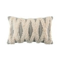 thumbnail image 4 of Phantoscope Boho Woven Cross Tufted Series Decorative Throw Pillow, 12" x 20", Gray/Beige, 1 Pack, 4 of 4