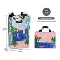 thumbnail image 2 of Yayeee Freestanding Laundry Hamper with Handle Collapsible Large Storage Basket for Clothes, Green Seaside, 2 of 7